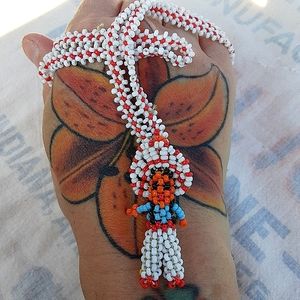 70s Native American boho seed bead necklace
